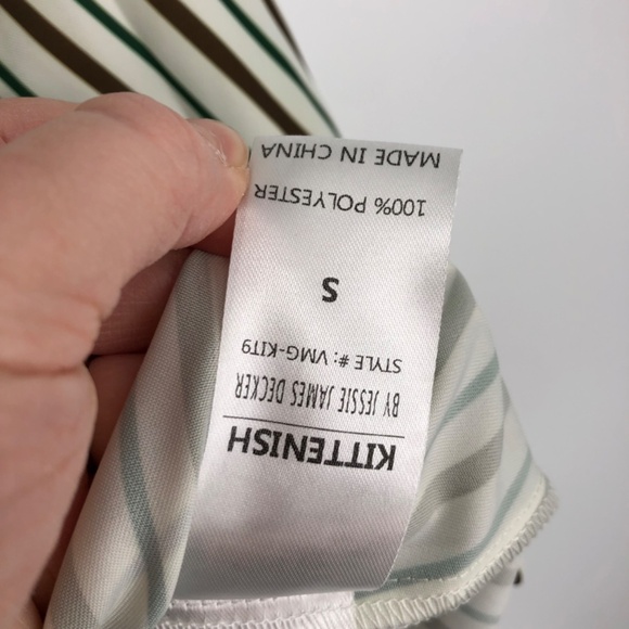 Kittenish Womens Button Front Top Size Small Stripe Oversized Long Flare Sleeve - Picture 9 of 15